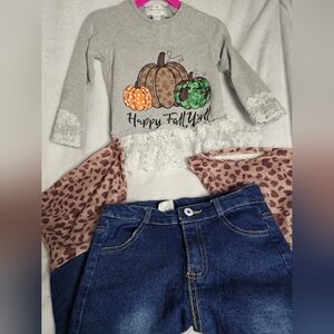 Elegant Kids Lace Trim Matching Set